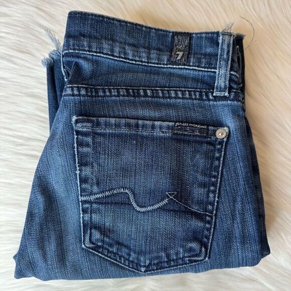 7 For All Mankind Bootcut Raw Hem Jeans Size 25 - Picture 9 of 9